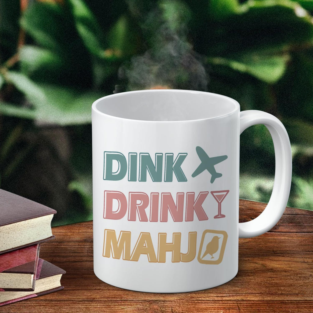 Funny Trendy Mahjong Mug, Gifts for Mahjong Lovers Players Coffee Cup Ceramic, Couples Gifts for Him and Her Ceramic Coffee Tea Mug 11 oz