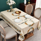 Zobesta Beige Vinyl Tablecloth Rectangular 86x55 PVC Sunflower Plastic