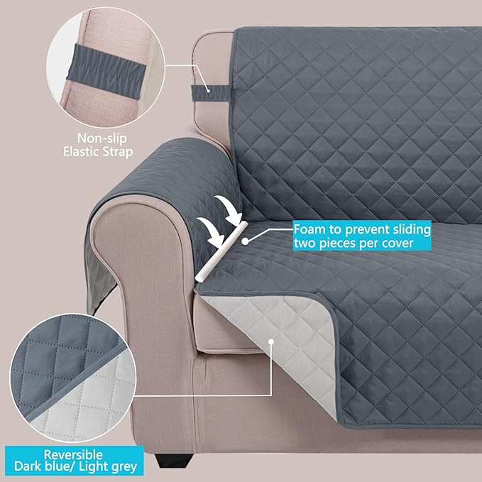 U-NICE HOME Reversible Oversized Chair Covers Quilted Water Repellent Pet - Image 3