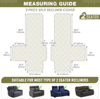 TAOCOCO 100% Waterproof Loveseat Recliner Covers 2 Seater, Split Loveseat Covers - Image 2