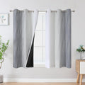 Estelar Textiler Grey and Greyish White Blackout Curtains 45 Inch Length by ESTELARTEXTILER