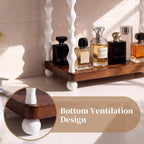 2-Tier Bathroom Counter Organizer, Retro Wood Shelf, Walnut Color