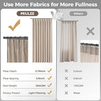MIULEE Pinch Pleated Thick Linen Curtains 90 Inches Long 2 Panels - Image 6