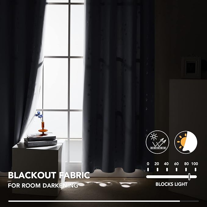 Deconovo Designer Series Silver Cubic Print Room Darkening Curtains - Image 4