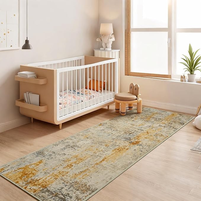 2x6 Beige Rug Runners for Hallways Kitchen Runner Rug Non Slip Washable Tan - Image 4