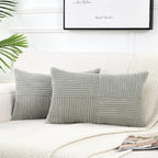 Fancy Homi 2 Packs Grey Lumbar Decorative Throw Pillow Covers 20x28 Inch by Fancy+Homi