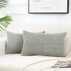 Fancy Homi 2 Packs Grey Lumbar Decorative Throw Pillow Covers 14x24 Inch by Fancy+Homi