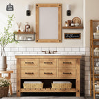 QEEIG ‎Bathroom Shelves with Decor Sign (Brown, 15.7")