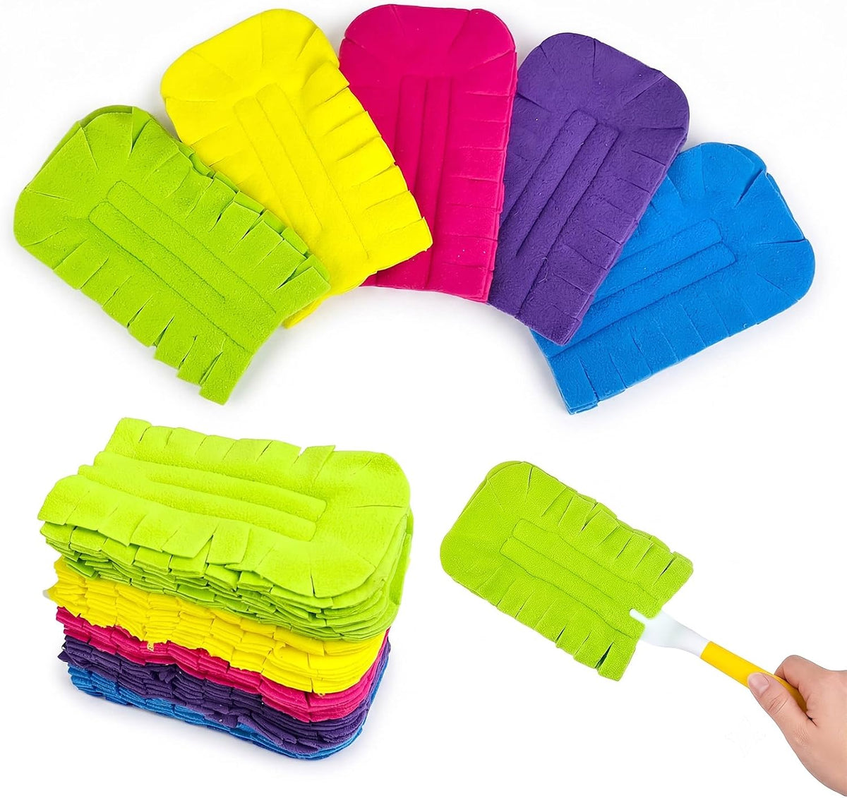 Reusable Duster Refill & Feather Dusters - 12 Pads, Dusting, Cleaning Tools