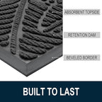 Colorxy Waterproof Doormat, Sturdy Natural Rubber Front Indoor Mat, Non Slip - Image 3