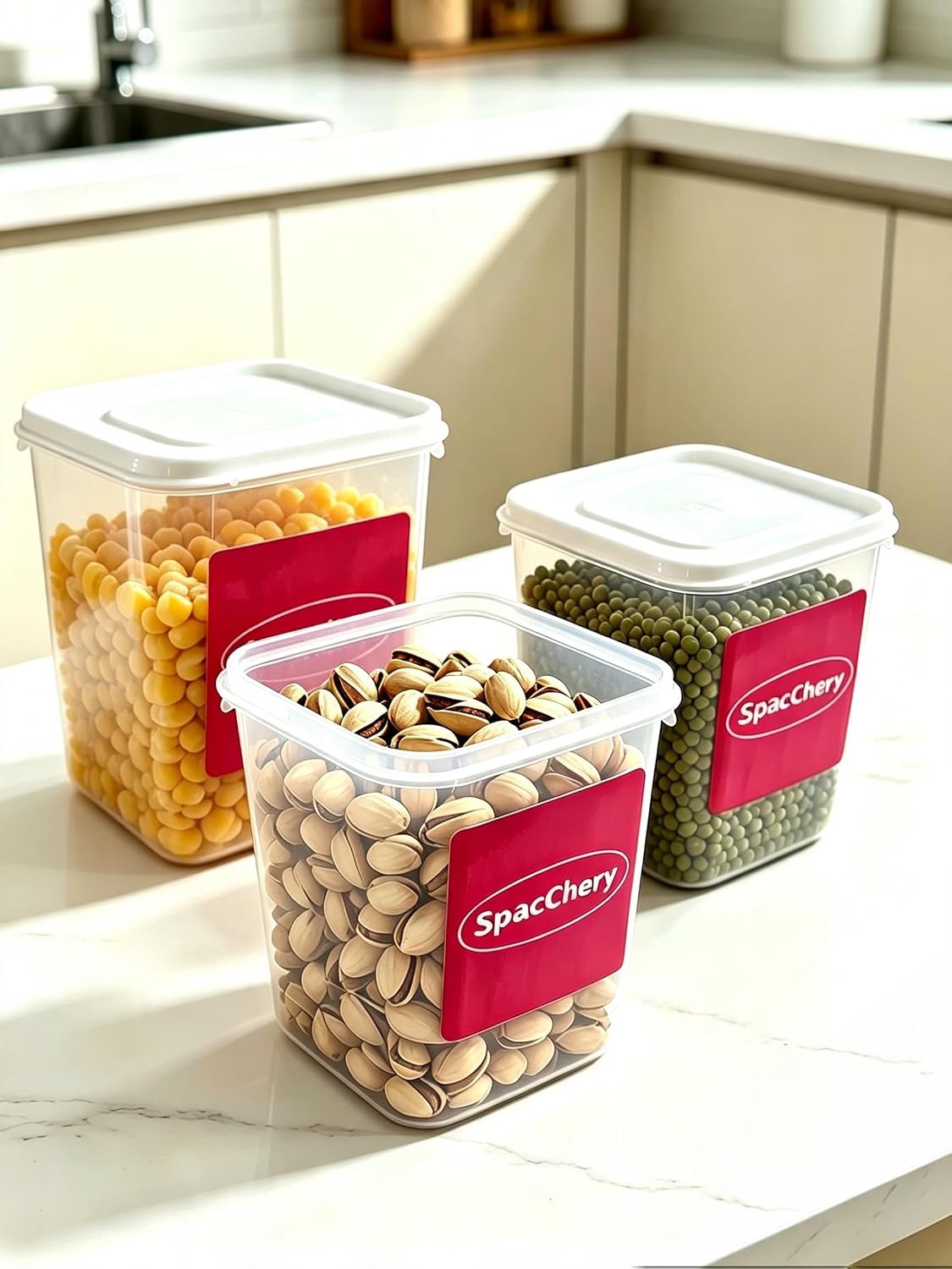 Dry Food Storage Containers, 2.7L /95 oz Plastic Food Storage Containers for Kitchen and Pantry Organization for Cereal, Berries, Baking Supplies,Flour and Sugar,BPA Free,Reusable Container