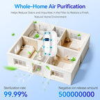 Air Ionizers for Home, Plug-in Negative Ion Air Purifier Optional Filter, Mini Air Cleaner for Smoke, Dust & Pet Odors, Portable Air Freshener for Bedroom Office (white, 1 Pack)