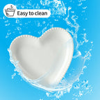 6.3 Inch Ceramic Salad Plates, Small Heart Shaped Dessert Plate Set, 10P