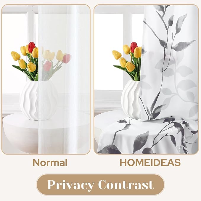 HOMEIDEAS Kitchen Curtains, Short Non-See-Through Privacy 30X24 Inch Length - Image 3