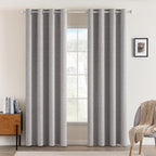 MIULEE Linen Texture Curtains for Bedroom Solid 100% Blackout Thermal Insulated by MIULEE