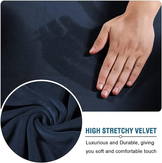 H.VERSAILTEX High Stretch Sofa Slipcover 4 Piece Cover Velvet Furniture - Image 5