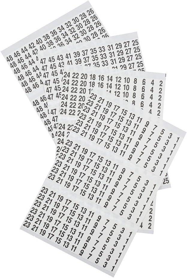 Klein Tools 56250 Wire Marker Book for Cable Management, Electric Panel Organization Wire Label Stickers, Numbered 1-48