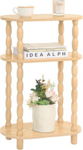 MaxSmeo Narrow End Table, Small Narrow 3-Tier Side Table for Small Spaces