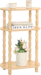 MaxSmeo Narrow End Table, Small Narrow 3-Tier Side Table for Small Spaces