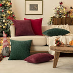 MIULEE Pack of 2 Red Couch Throw Pillow Covers 12x20 Inch Soft Chenille Lumbar - Image 6