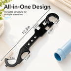 Heavy Duty Multipurpose Wrench with Cotton Work Gloves | Universal Spanner for Auto, Plumbing & Home DIY Repairs