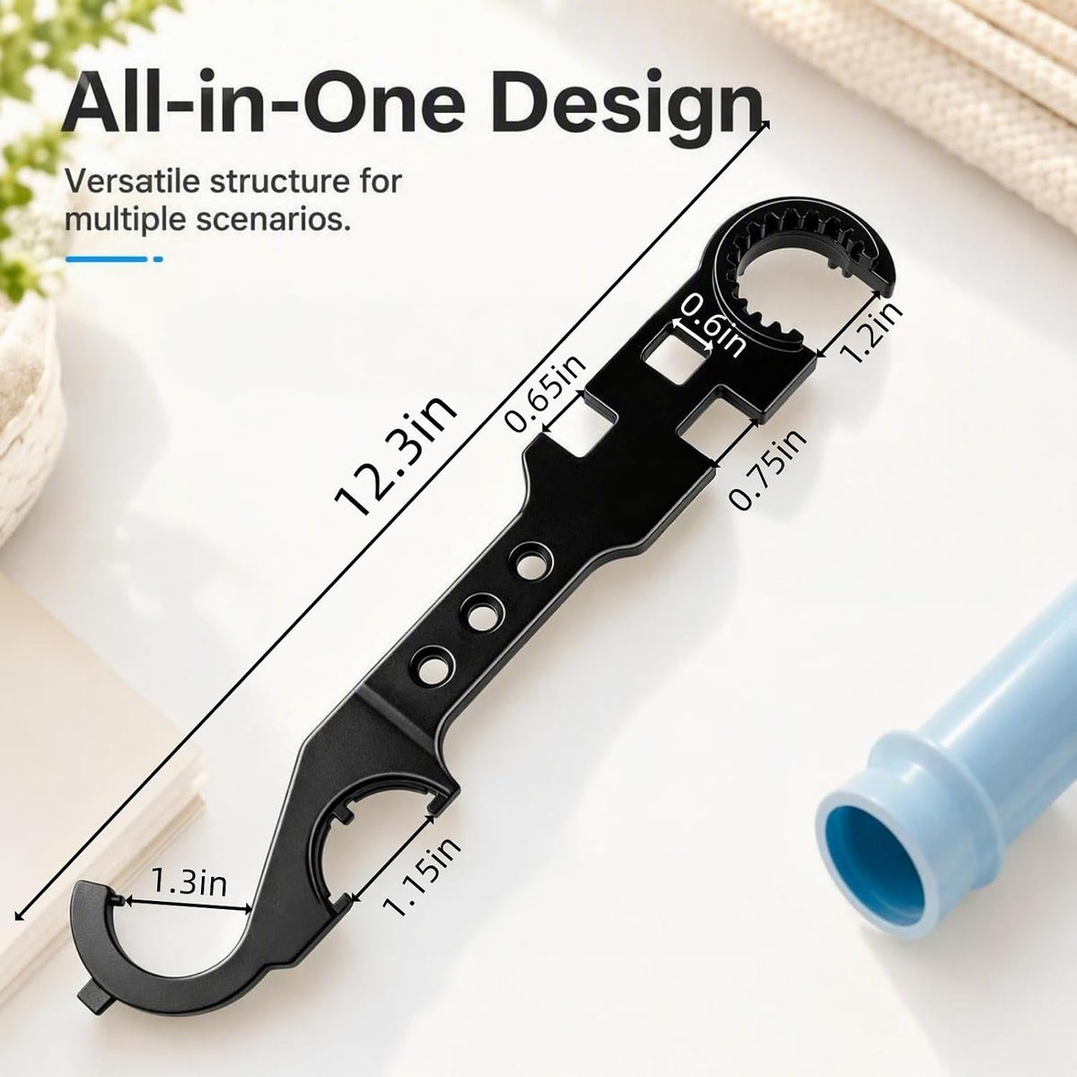 Heavy Duty Multipurpose Wrench with Cotton Work Gloves | Universal Spanner for Auto, Plumbing & Home DIY Repairs
