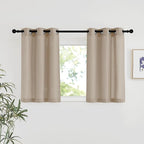 NICETOWN Taupe Linen Kitchen Window Curtains Over Sink, Grommet Thick Linen by NICETOWN