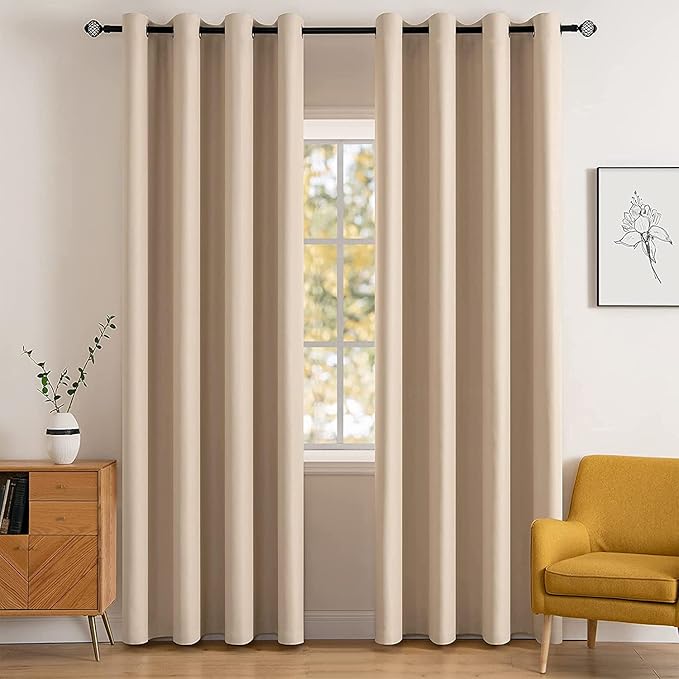 MIULEE Room Darkening Curtains Thermal Insulated Black Out Drapes Solid Window by MIULEE