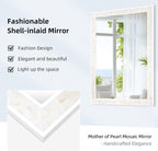 Tanmicoshomy White Shell Framed Wall Mirrors for Bathroom 24x36 Inch