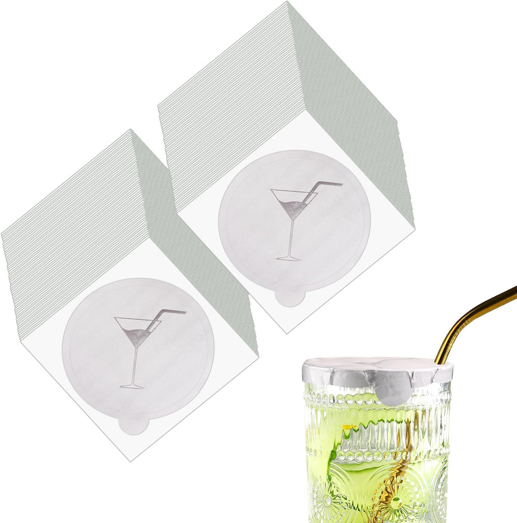 Drink Protection Cap 100 Pack,drink covers for alcohol protection，Universal Cup Lidfor wine glasses and tumblers. Easy to carry, night out, bar, party, (100 Pack)
