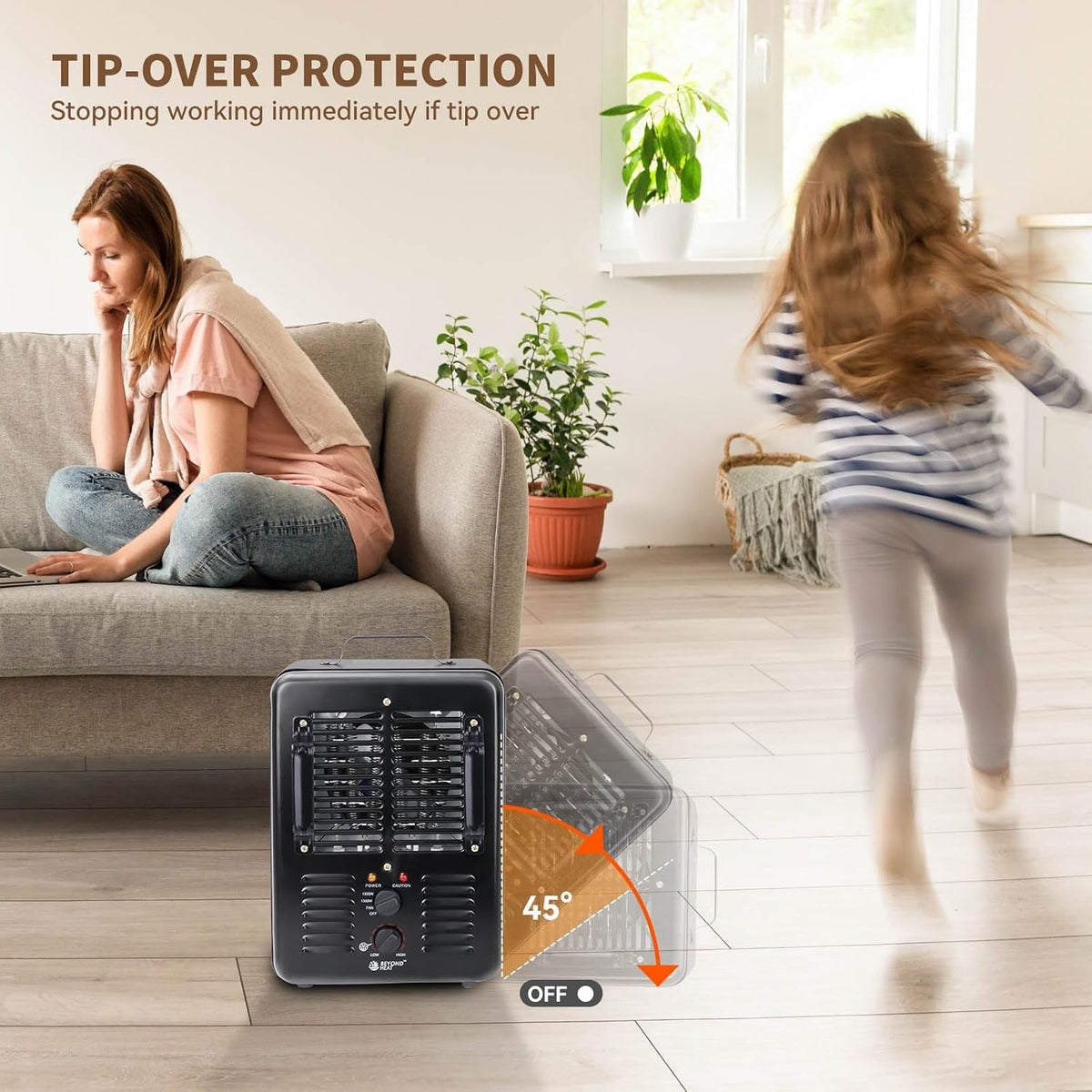 BEYOND HEAT 1500W Milkhouse Space Heater with Thermostat, Black-1 Packs
