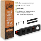 Under Desk Cable Management Tray - No Drill Organizer for Glass Desk. Perfect Standing Cable Management Rack (Black Wire Tray - Single 17'')
