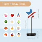 12pcs Interchangeable Holiday Decor Wooden Seasonal Table Decor Gift
