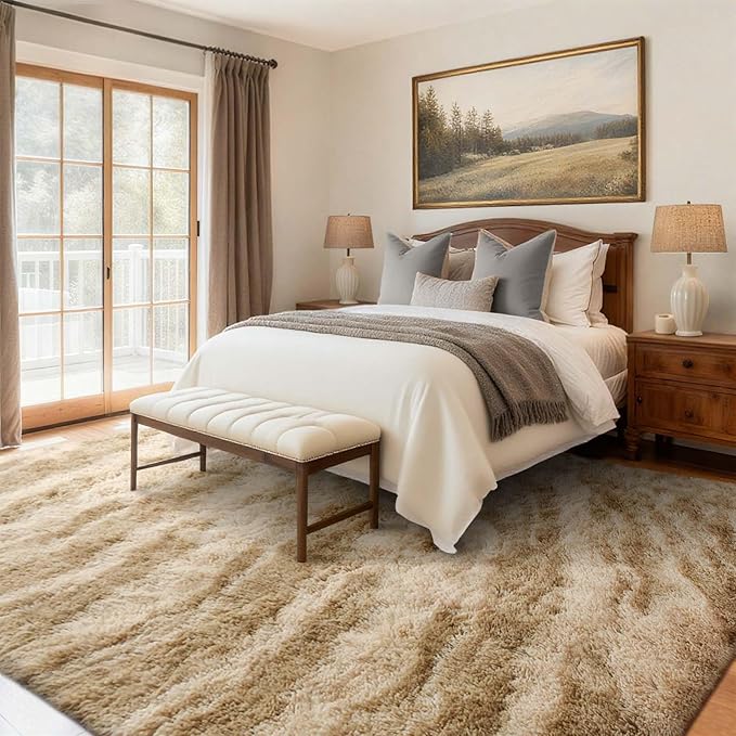 Area Rugs for Living Room, Tie-Dyed 4x6 Feet Soft Fluffy Shagg Plush Rug High - Image 2