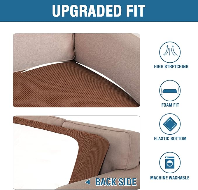 H.VERSAILTEX Super Stretch Individual Seat Cushion Covers Sofa Covers Couch - Image 6