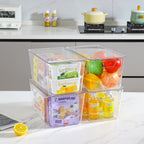 6 Pack Clear Storage Bins with Lids, 7 Quart Pantry Organizer Bins