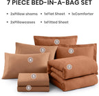 Monbix Queen Comforter Set 7 Pieces Autumn Leaf Bed in a Bag