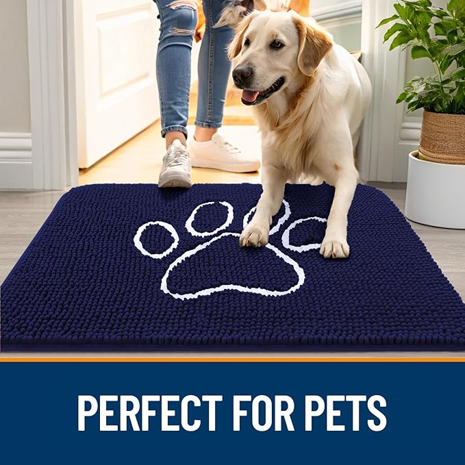 OLANLY Dog Door Mat for Muddy Paws 59x24, Paw Print Design, Absorbs Moisture - Image 6