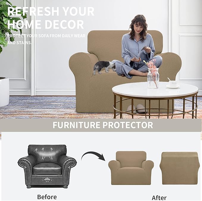 Easy-Going Stretch Oversized Chair Sofa Slipcover 1-Piece Couch Sofa Cover - Image 4