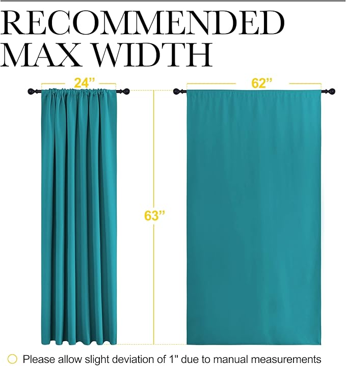 NICETOWN Peacock Blue Blackout Curtains Panels - Image 7