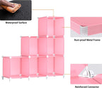 HOMIDEC 6-Cube Storage Shelf, Storage Bookcase Bookshelf with Metal Hammer, Storage Cubes Organizer Cabinet for Kids, Closet, Bedroom, Bathroom, (11.8x11.8x11.8 inch), Light Pink