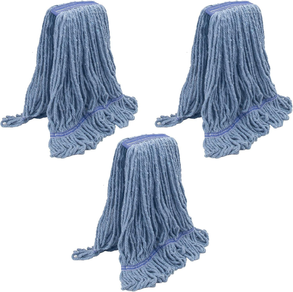KeFanta 3 Pack Heavy Duty Commercial Mop Head Replacement, Blue