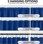 Deconovo Blackout Curtains, Thermal Insulated, W42 x L54 2 Panels, Back Tab - Image 2