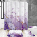 Yddsky 4Pcs Purple Marble Shower Curtain Sets or Bathroom,72x72 Inch