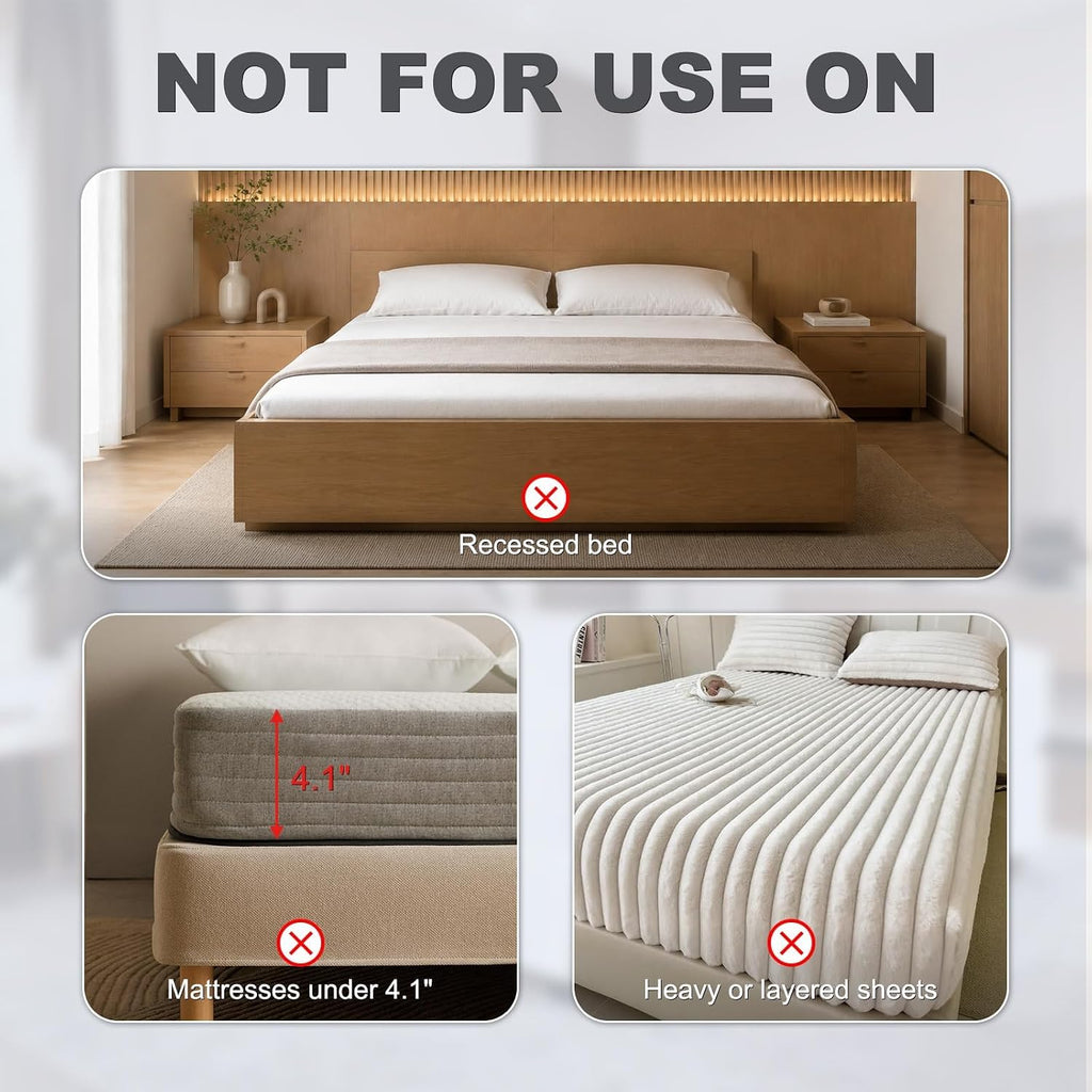 B-Land Bed Sheet Holders for Corners:Non-Stretch Fitted Sheet Grippers