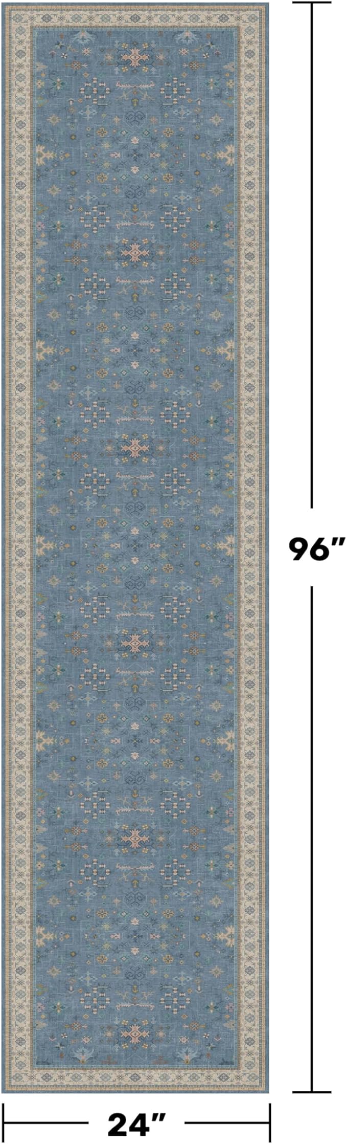 Hazo Haus Light Blue 2x8 Long Washable Runner - Image 2