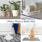 AWW Foldable Stone Bath Mat, Diatomaceous Quick Dry Shower Mat, Grey