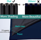 Yakamok 100% Blackout Curtains 96 Inches Long, 2 Thick Layers Heat and Full - Image 5