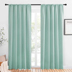 NICETOWN Window Curtains Blackout Drapes, Aqua Blue, 1 Pair, 52 by 84-Inch by NICETOWN