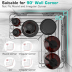 YASONIC Corner Adhesive Shower Caddy, with Soap Holder and 12 Hooks, Rustproof Stainless Steel Bathroom Organizer, No Drilling Wall Mounted Rack, Brushed Silver, 3-Pack